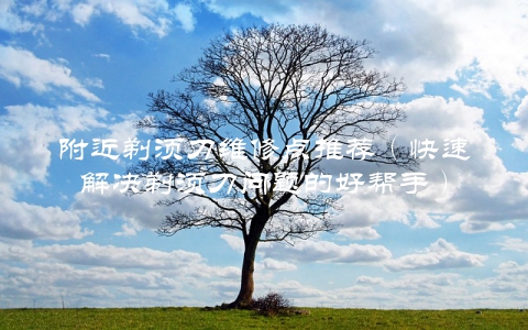 附近剃须刀维修点推荐（快速解决剃须刀问题的好帮手）