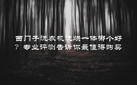 西门子洗衣机洗烘一体哪个好？专业评测告诉你最值得购买的型号