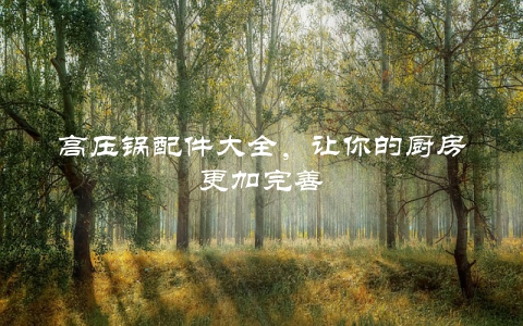 高压锅配件大全，让你的厨房更加完善