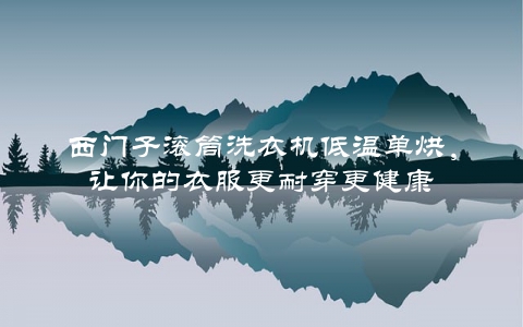 西门子滚筒洗衣机低温单烘，让你的衣服更耐穿更健康