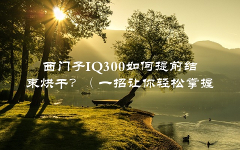 西门子IQ300如何提前结束烘干？（一招让你轻松掌握）