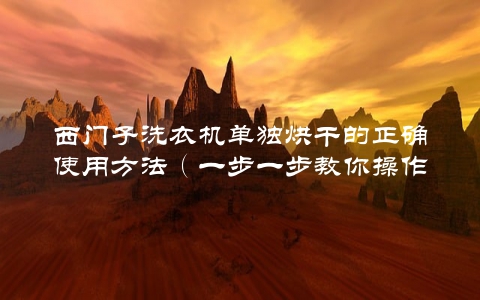 西门子洗衣机单独烘干的正确使用方法（一步一步教你操作）