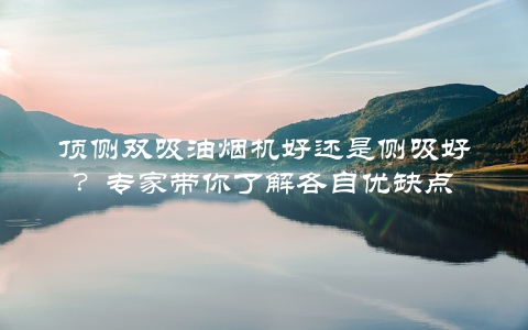 顶侧双吸油烟机好还是侧吸好？专家带你了解各自优缺点