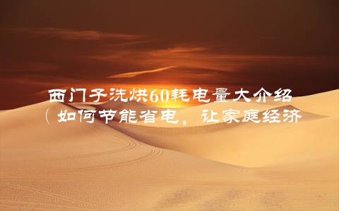西门子洗烘60耗电量大介绍（如何节能省电，让家庭经济更健康）