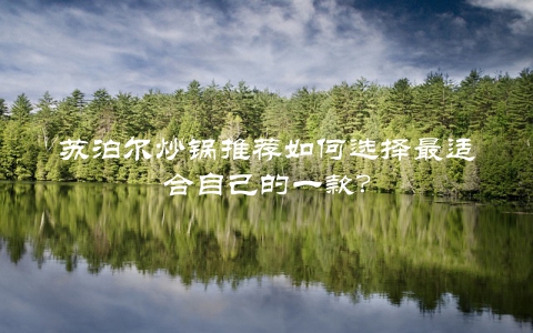 苏泊尔炒锅推荐如何选择最适合自己的一款？