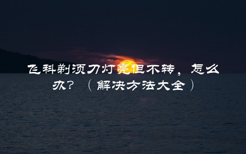 飞科剃须刀灯亮但不转，怎么办？（解决方法大全）