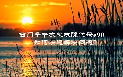 西门子干衣机故障代码e90，如何快速解决问题？