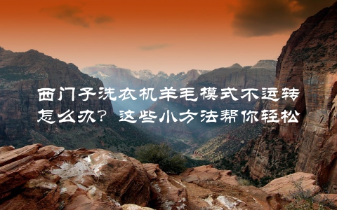 西门子洗衣机羊毛模式不运转怎么办？这些小方法帮你轻松解决问题