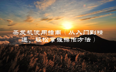 茶发机使用指南(从入门到精通,轻松掌握操作方法)