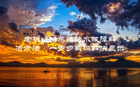 老板s225蒸箱缺水故障解决方法（一步步教你解决显示缺水问题）