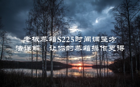 老板蒸箱S225时间调整方法详解（让你的蒸箱操作更得心应手）