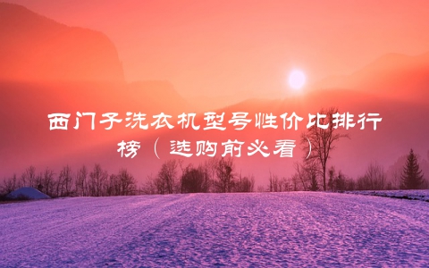西门子洗衣机型号性价比排行榜（选购前必看）