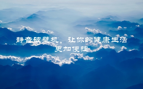 静音破壁机，让你的健康生活更加便捷