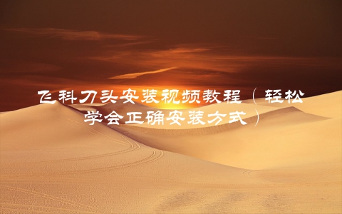 飞科刀头安装视频教程（轻松学会正确安装方式）