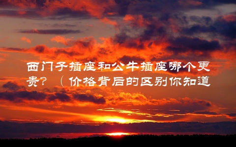 西门子插座和公牛插座哪个更贵？（价格背后的区别你知道吗）