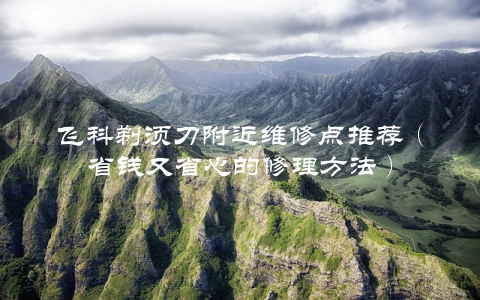 飞科剃须刀附近维修点推荐（省钱又省心的修理方法）