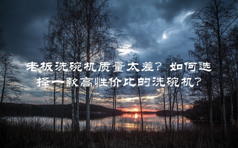 老板洗碗机质量太差？如何选择一款高性价比的洗碗机？
