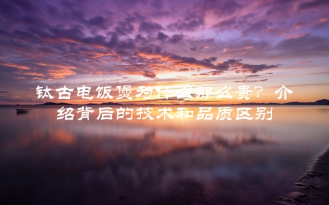 钛古电饭煲为什么那么贵？介绍背后的技术和品质区别