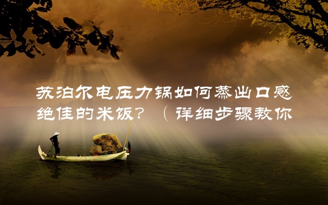 苏泊尔电压力锅如何蒸出口感绝佳的米饭？（详细步骤教你做好每一道饭）