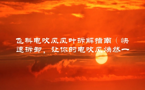 飞科电吹风风叶拆解指南（快速拆卸，让你的电吹风焕然一新）