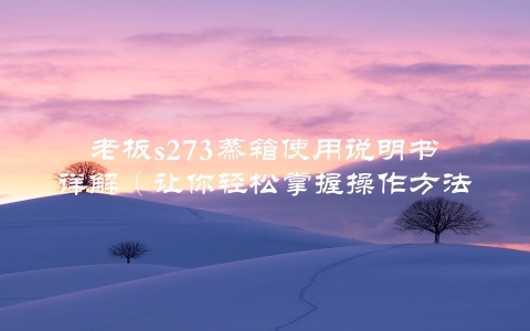 老板s273蒸箱使用说明书详解（让你轻松掌握操作方法）