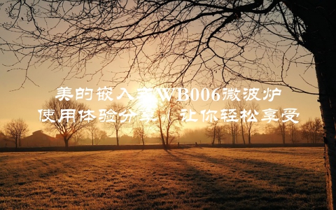美的嵌入式WB006微波炉使用体验分享（让你轻松享受高品质美食）