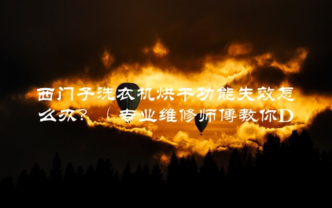 西门子洗衣机烘干功能失效怎么办？（专业维修师傅教你DIY维修）