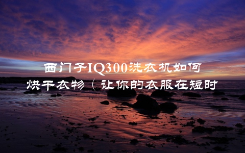 西门子IQ300洗衣机如何烘干衣物(让你的衣服在短时间内干爽如新)