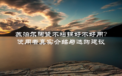 苏泊尔陶瓷不粘锅好不好用？使用者真实介绍与选购建议