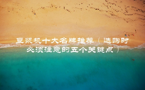 豆浆机十大名牌推荐（选购时必须注意的五个关键点）