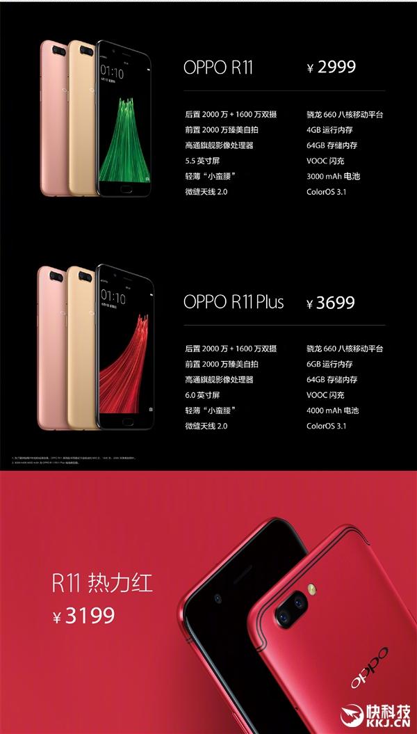 骁龙660+6G!OPPO R11 Plus公布:3699元
