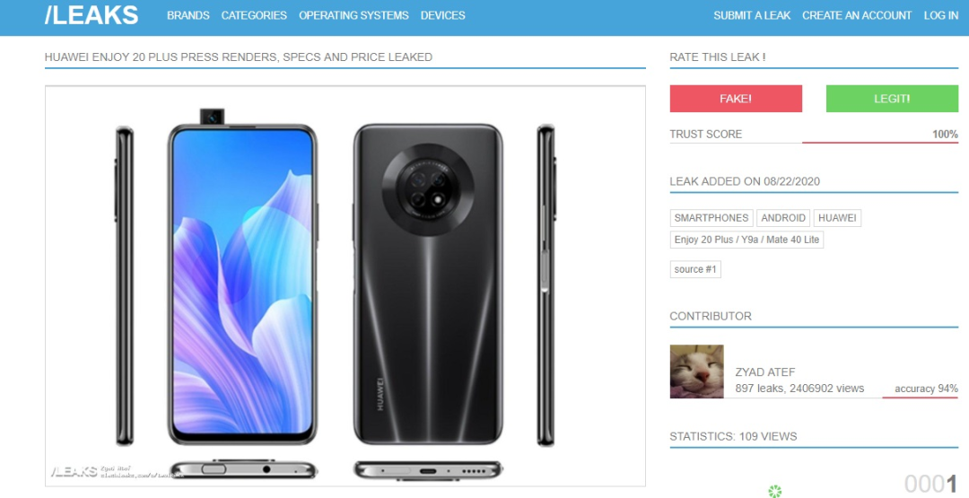 华为畅享 20 Plus 配置曝光:天玑 720+40W 充电