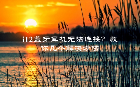 i12蓝牙耳机无法连接？教你几个解决方法