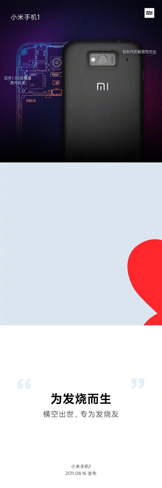 小米官方回顾小米1到小米10手机经典之作