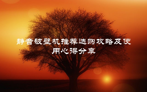 静音破壁机推荐选购攻略及使用心得分享