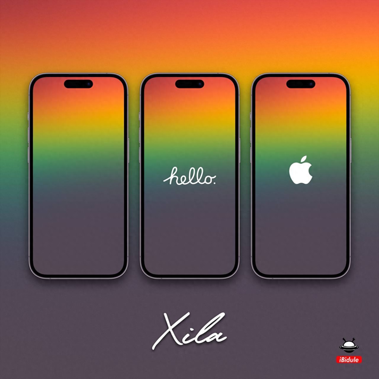 iPhone手机壁纸:苹果标志壁纸改色版