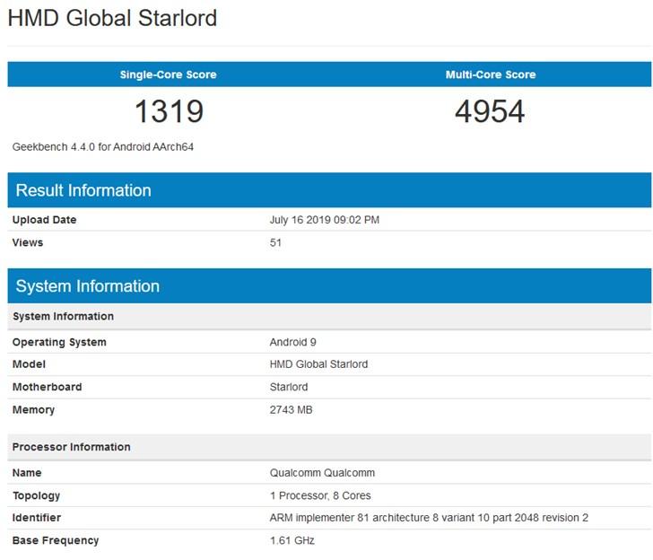 诺基亚“Starlord”现身Geekbench，将搭载骁龙660处理器