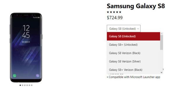 微软官方商城开始销售三星Galaxy S8/S8+