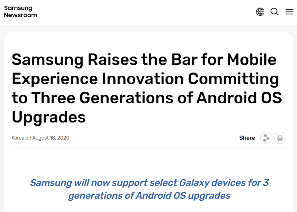 这些机型稳了，三星承诺提供 3 代 Android 更新