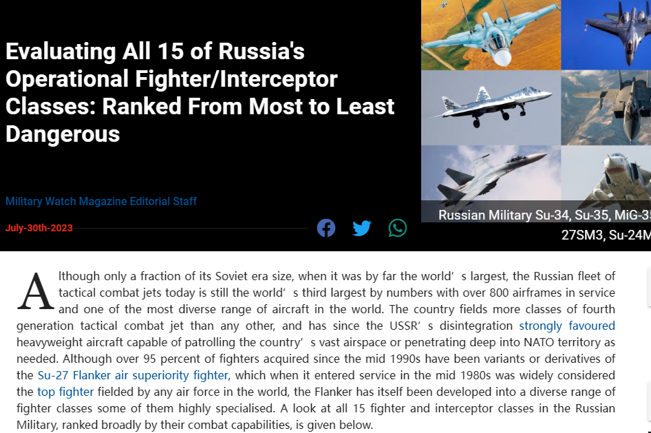 俄军装备750架战斗机，却无法掌握绝对制空权，问题出在哪了？