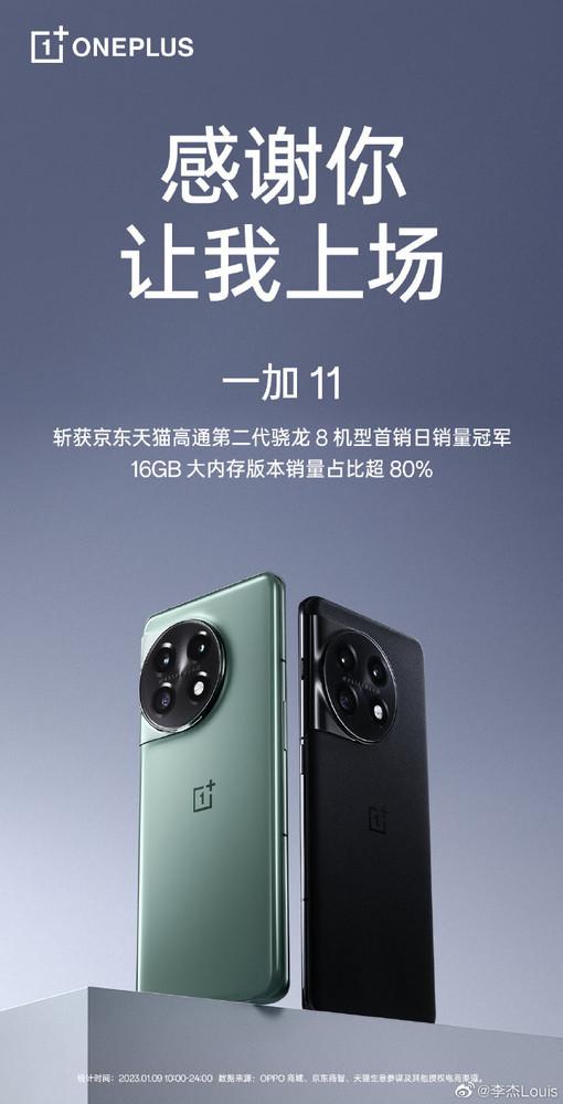 强！一加11斩获京东天猫第二代骁龙8机型首销销冠