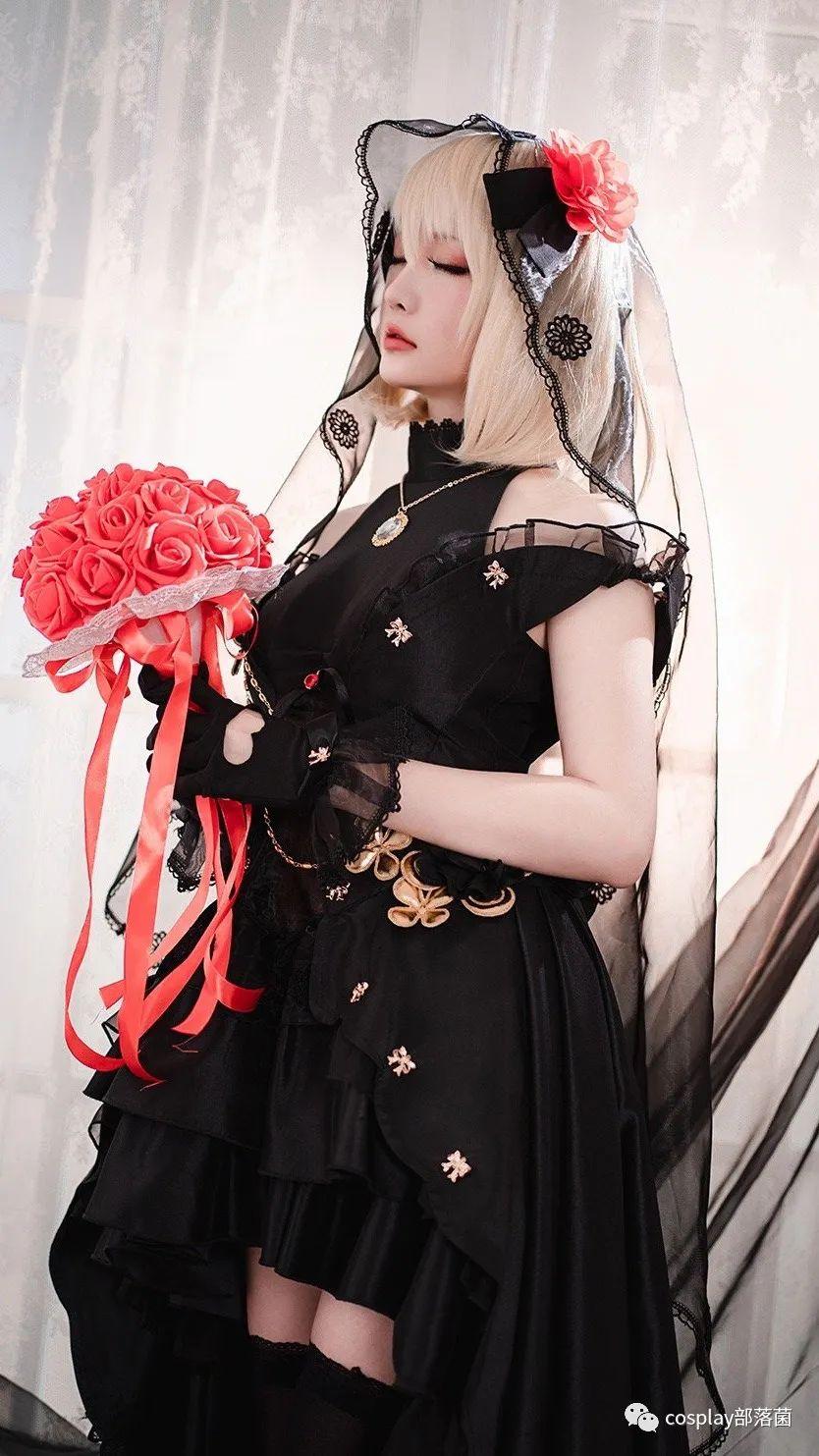 cos：碧蓝航线誓约黑曜的嫁衣cos正片@星之迟迟