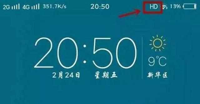 手机屏幕4G信号旁的HD是什么意思?这个业务有什么不同体验?