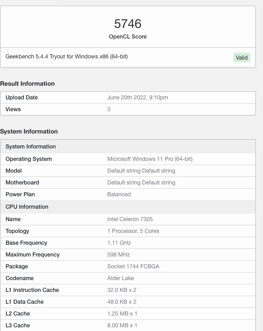 英特尔新款赛扬 7305 处理器现身：5 核 5 线程，15W 基础功耗