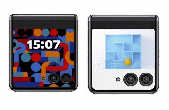 摩托罗拉Razr Ultra最新渲染图，两个配色，外屏能玩游戏、刷视频