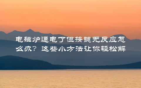 电磁炉通电了但按键无反应怎么办？这些小方法让你轻松解决问题