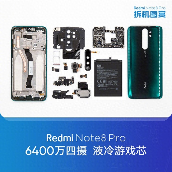 红米官方发布Redmi Note 8 Pro手机拆机图赏
