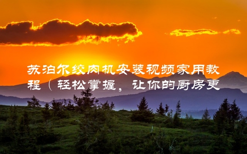 苏泊尔绞肉机安装视频家用教程（轻松掌握，让你的厨房更专业）