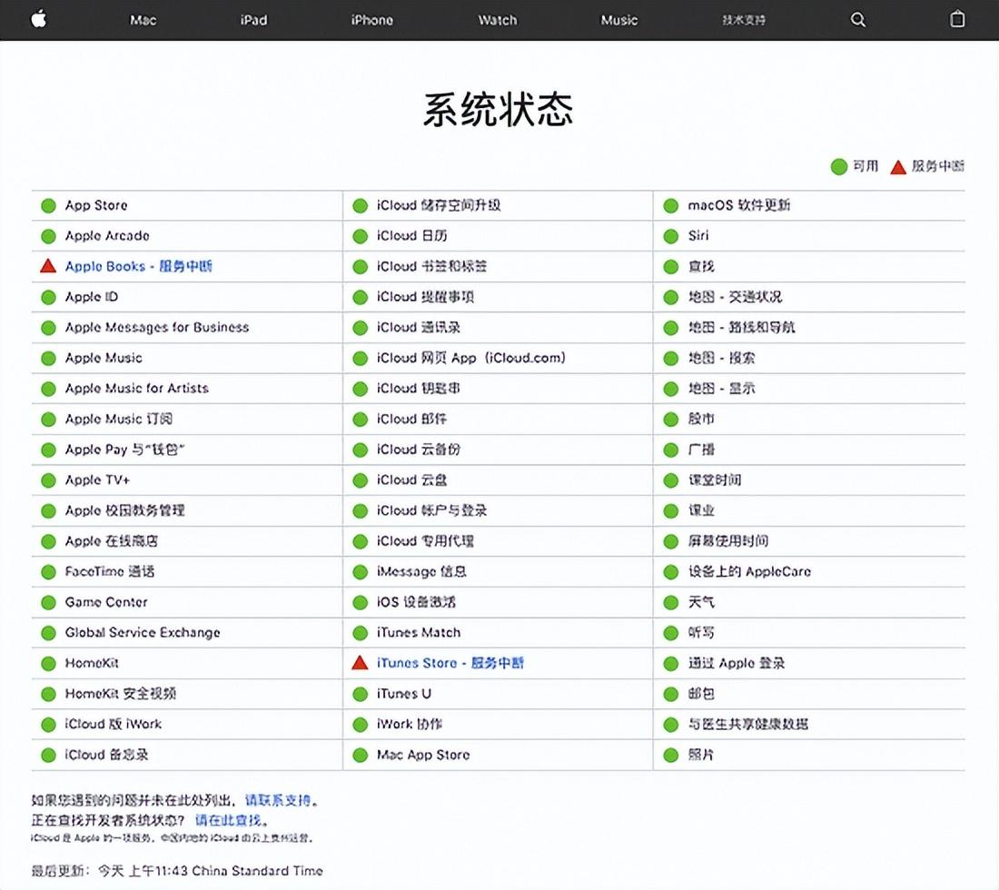 苹果手机iTunes Store服务中断，苹果公司：正调查