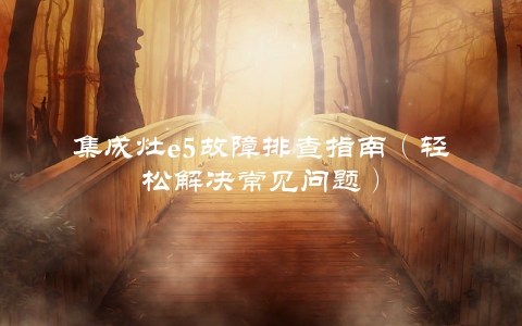集成灶e5故障排查指南（轻松解决常见问题）